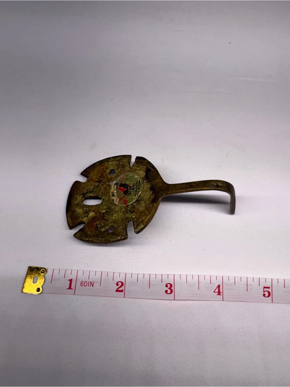 Vintage Brass Sand Dollar Wall Hook Coastal Nautical Beach Decor